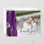 パープルシルバーアゲートカスタム写真ありがとう ポストカード (正面/裏面)