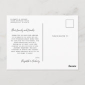 パープルシルバーアゲートカスタム写真ありがとう ポストカード (裏面)