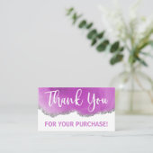 パープルシルバーアゲートグリッターホワイトサンキュー 名刺 (スタンド正面)