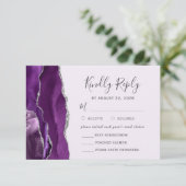 パープルシルバーアゲートラベンダー食事オプション結婚式 出欠カード (スタンド正面)