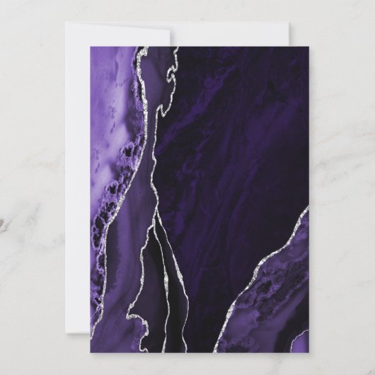 パープルシルバーアゲート40歳の誕生日 招待状 (裏面)