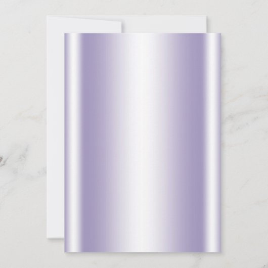 パープルシルバーアフロヘアプリンセスベビーシャワー 招待状 (裏面)