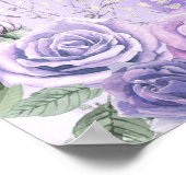 パープルシルバーウィンターフローラクインセアニラウェルカム ポスター (角)