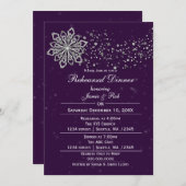 パープルシルバーウィンターリハーサルディナー招待状 招待状 (正面/裏面)