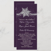 パープルシルバーウェディングプログラムティー長 プログラム (正面/裏面)