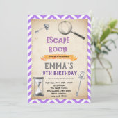 パープルシルバーエスケープルームバースデーパーティー 招待状 (スタンド正面)