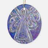 パープルシルバーエンジェルオーナメント セラミックオーナメント (左)