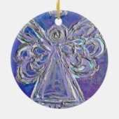 パープルシルバーエンジェルオーナメント セラミックオーナメント (裏面)