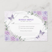 パープルシルバーキンセアニェラミスカンス15アノスRSVP エンクロージャーカード (正面)