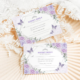 パープルシルバーキンセアニェラミスカンス15アノスRSVP エンクロージャーカード