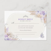 パープルシルバーキンセアニェラミスカンス15アノスRSVP エンクロージャーカード (正面)