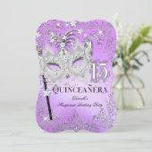 パープルシルバーキンセアニェラ誕生日 招待状 (スタンド正面)