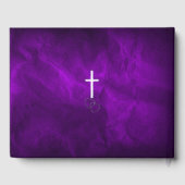 パープルシルバークリスチャンクロスハート結婚ズ ゲストブック (裏面)