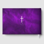 パープルシルバークリスチャンクロスハート結婚ズ ゲストブック (裏面)