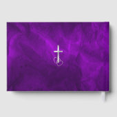 パープルシルバークリスチャン結婚クロス ゲストブック (裏面)