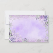 パープルシルバークリスマススノーフレークミンス サンキューカード (裏面)