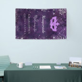 パープルシルバーグリッターの粉キンセアニェラ 横断幕 (トレードショー)