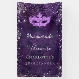 パープルシルバーグリッターの粉キンセアニェラ 横断幕