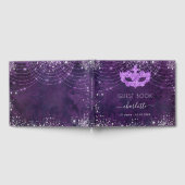 パープルシルバーグリッターの誕生日を装う ゲストブック (全面)