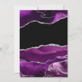 パープルシルバーグリッターアゲートブライダルシャワー 招待状 (裏面)