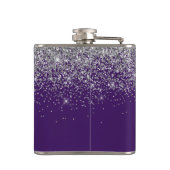パープルシルバーグリッターガーリーモノグラム名 フラスク (裏面)