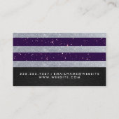 パープルシルバーグリッターストライプ 名刺 (裏面)