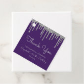 パープルシルバーグリッタードリップ40歳の誕生日パーティー フェイバータグ (インサイチュ)