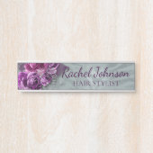 パープルシルバーグリッターバラフェミニンフローラドアS サインプレート (正面)