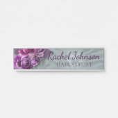 パープルシルバーグリッターバラフェミニンフローラドアS サインプレート (正面)