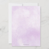 パープルシルバーグリッターフローラドレスキンセアニラ 招待状 (裏面)