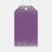 パープルシルバーグリッターブライダルシャワーありがとう ギフトタグ (裏面)
