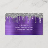 パープルシルバーグリッターヘアメイクアップ 名刺 (裏面)