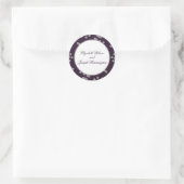 パープルシルバーグリッター紙吹雪エレガントな結婚式 ラウンドシール (バッグ)