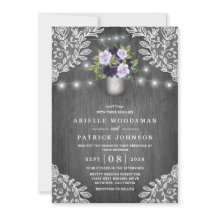 パープルシルバーグレイ素朴フローラメイスン結婚ズ