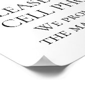 パープルシルバーグレイ結婚の開会式のサイン ポスター (角)