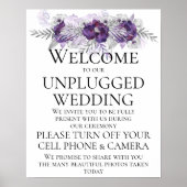 パープルシルバーグレイ結婚の開会式のサイン ポスター (正面)