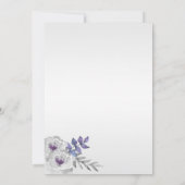 パープルシルバーグレーウォーターカラーバラ結婚式 招待状 (裏面)