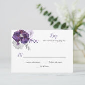 パープルシルバーグレーウォーターバラRSVP 出欠カード (スタンド正面)