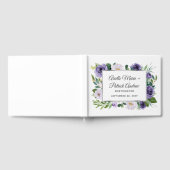 パープルシルバーグレーウォーターフローラ結婚ズ ゲストブック (全面)