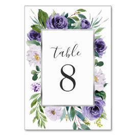 パープルシルバーグレーウォーターフローラ結婚ズ テーブルナンバー