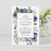 パープルシルバーグレーウォーターフローラ結婚ズ 招待状 (スタンド正面)
