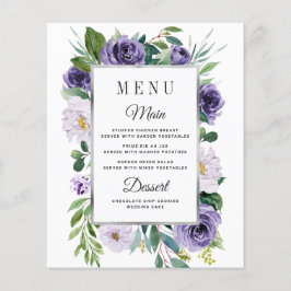 パープルシルバーグレー結婚フローラのメニューカード