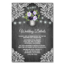 パープルシルバーグレー結婚フローラの挿入カード