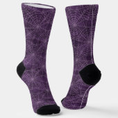 パープルシルバーコボウズウェブゴシック柄 ソックス (傾斜あり)