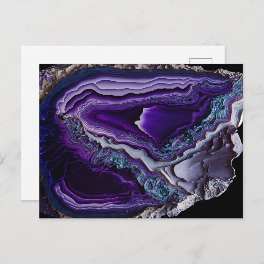 パープルシルバージェムストンアクリルポアール ポストカード (正面/裏面)