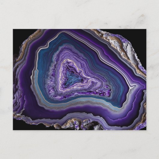 パープルシルバージェムストンアクリルポアール ポストカード (正面)