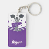 パープルシルバースターズ応援リーディングパーソナライズされた キーホルダー (裏面)