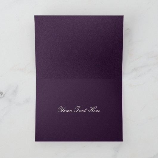 パープルシルバースノーフレーク冬の結婚式ありがとう サンキューカード (内部)