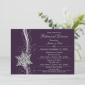 パープルシルバースノーフレーク結婚のリハーサル招待状 招待状 (スタンド正面)