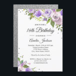 パープルシルバースパークルフローラ16th誕生日招待状 招待状<br><div class="desc">リトルかわいらしベイリー店でフローラ誕生日招待状をもっと！</div>